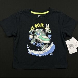 Nike Black Tee with Mint & Blue Sneaker Graphic